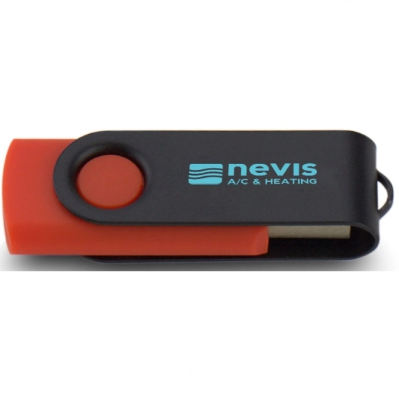 Red/Black Printed Swing Custom USB Flash Drives - 4GB