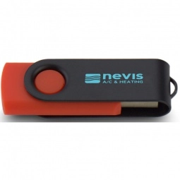 Red/Black Printed Swing Custom USB Flash Drives - 4GB