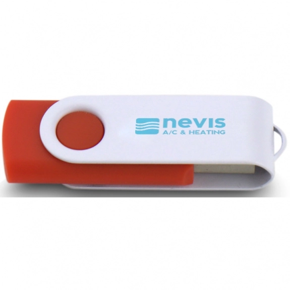 Red/White Printed Swing Custom USB Flash Drives - 4GB