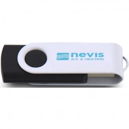 Black/White Printed Swing Custom USB Flash Drives - 4GB
