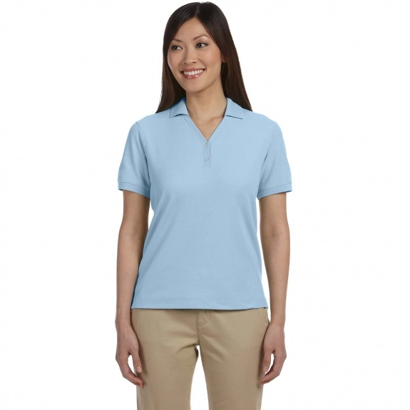 Light Blue Devon & Jones Pima Pique Short-Sleeve Custom Polo Shirt