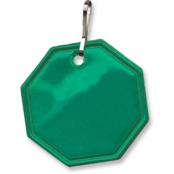 Green Octagon Shaped Reflective Promotional Zipper Pulls
