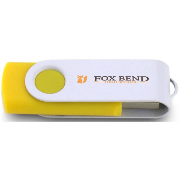 Yellow/White Printed Swing Custom USB Flash Drives