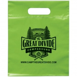 Lime Green Die Cut Handle Promotional Plastic Bag - 9.5"w x 12"h