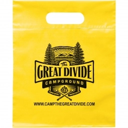 Yellow Die Cut Handle Promotional Plastic Bag - 9.5"w x 12"h