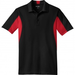 Black/Red Sport-Tek Micropique Sport-Wick Custom Polo Shirt - Men's