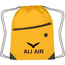 Athletic Gold - Two-Tone Custom Drawstring Bag w/ Pocket