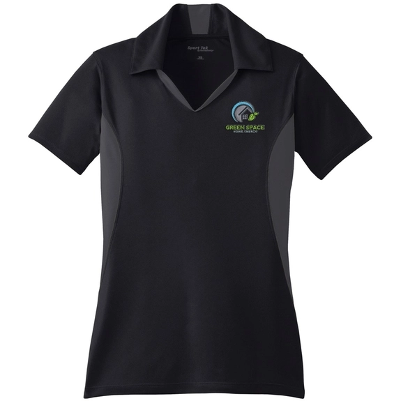 Black/Iron grey Sport-Tek Micropique Sport-Wick Custom Polo Shirt - Women's