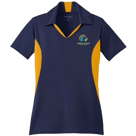 True navy/gold Sport-Tek Micropique Sport-Wick Custom Polo Shirt - Women's