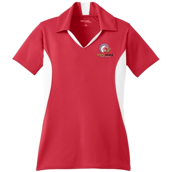 True red/white Sport-Tek Micropique Sport-Wick Custom Polo Shirt - Women's