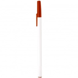 White/Red Trim Stick Custom Imprinted Pen