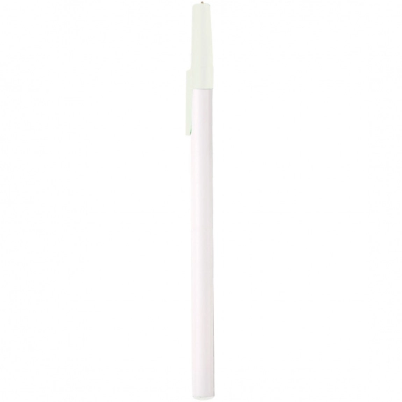 White/White Trim Stick Custom Imprinted Pen