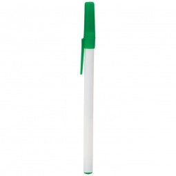 White/Green Trim Stick Custom Imprinted Pen