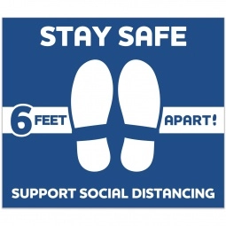 Stay 6-Feet Apart Promotional Floor Decal - 12"w x 14"h