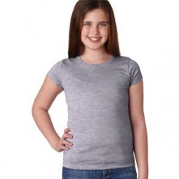 Heather Grey Next Level Princess Custom T-Shirt - Youth