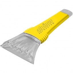 Yellow Promotional Ice Scraper w/ Clear Blade - 7"
