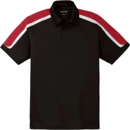 Black/True Red Sport-Tek Tricolor Sport-Wick Custom Polo Shirt - Men's