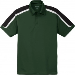 Forest/Green Black Sport-Tek Tricolor Sport-Wick Custom Polo Shirt - 