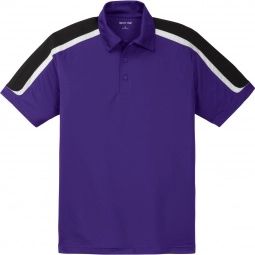 Purple/Black Sport-Tek Tricolor Sport-Wick Custom Polo Shirt - Men's