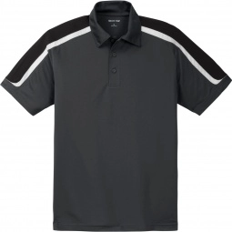 Iron Grey/Black Sport-Tek Tricolor Sport-Wick Custom Polo Shirt - Men