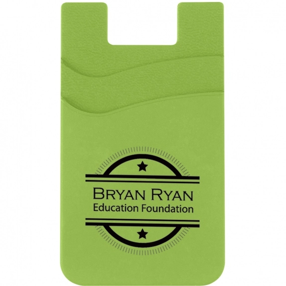 Lime Green - Silicone Dual Pocket Custom Phone Wallet