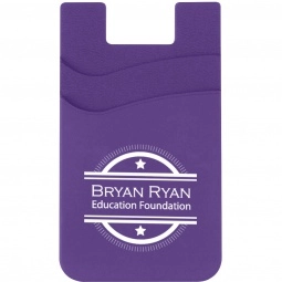 Purple - Silicone Dual Pocket Custom Phone Wallet