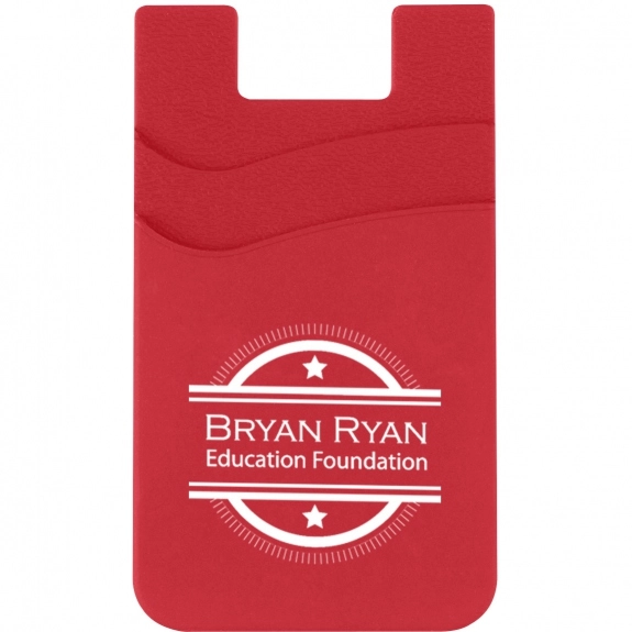 Red - Silicone Dual Pocket Custom Phone Wallet