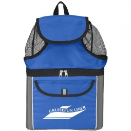 Royal Blue Insulated Custom Backpack Cooler - 6 Can