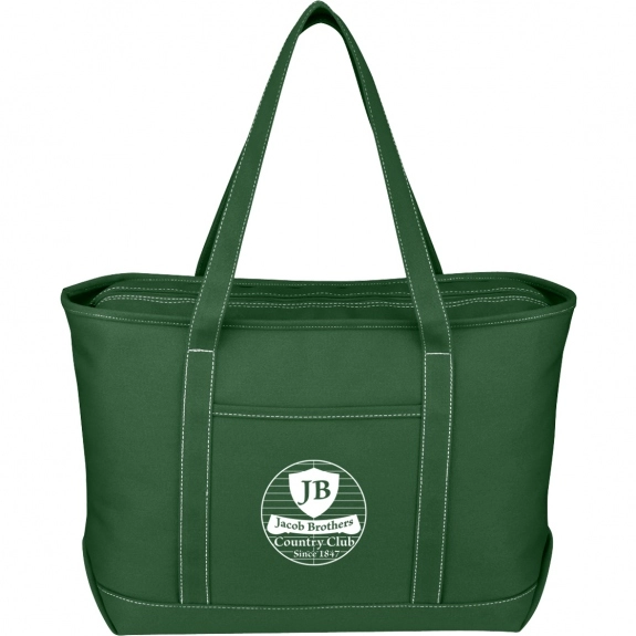 Forest Green Large Cotton Canvas Boat Custom Totes