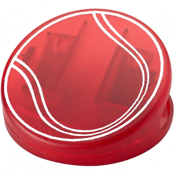 Translucent Red Tennis Ball Shaped Keep-It Custom Bag Clip