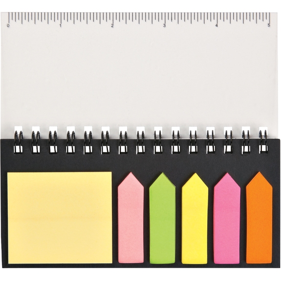 Open Promotional Notebook w/ Self Adhesive Notes & Flags