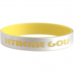 Yellow Silver Custom Silicone Wristband