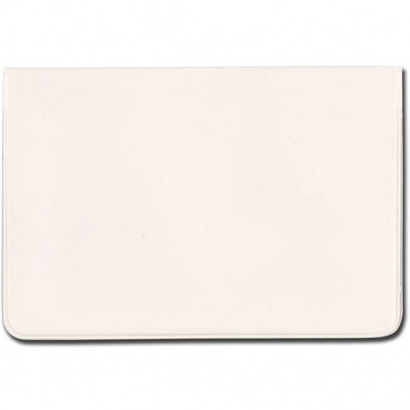 White Jumbo Vinyl Fold-Over Custom Card Case