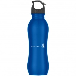 Metallic Blue - Stainless Steel Contour Promotional Water Bottle - 25 oz.