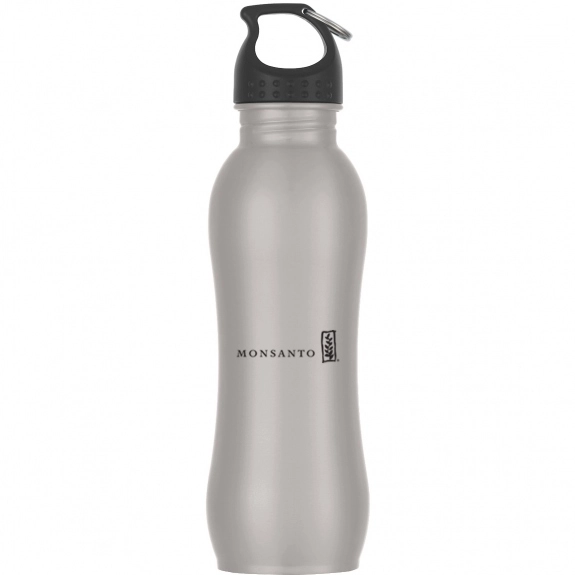 Silver - Stainless Steel Contour Promotional Water Bottle - 25 oz.