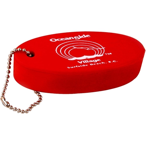 Red Oval Floating Custom Keychain