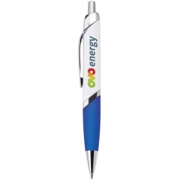 Blue Full Color Ballpoint Custom Pens w/ Rubber Grip