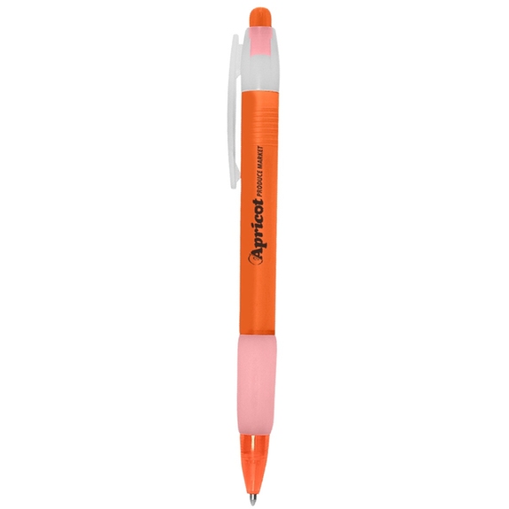 Frosted orange - Radiant Promotional Pen w/ Rubber Grip