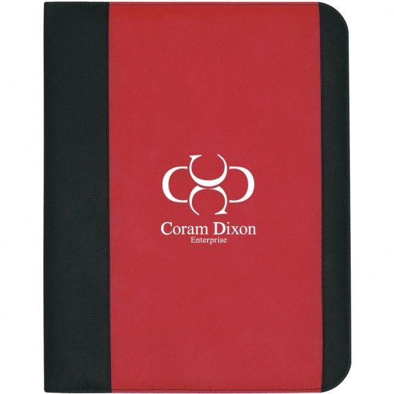 Red/Black Non-Woven Promotional Padfolios - Large