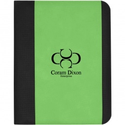 Lime Green/Black Non-Woven Promotional Padfolios - Large