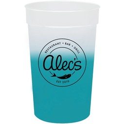 Frosted to Turquoise Color Changing Mood Custom Stadium Cup - 22 oz.