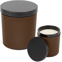 Scented Soy Wax Custom Candle w/ Leatherette Sleeve