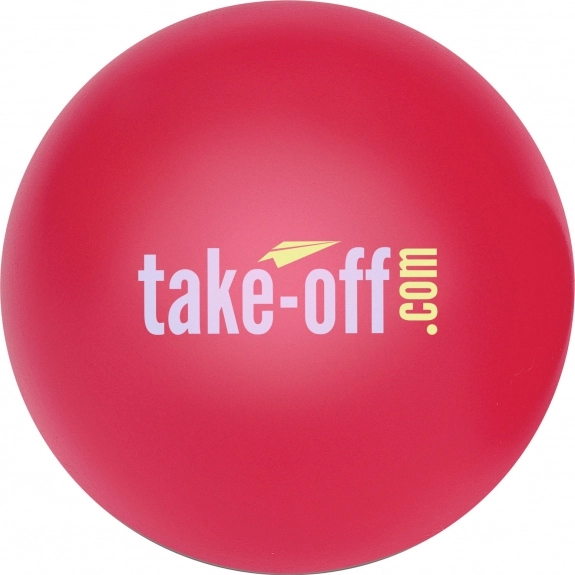 Red Squeezable Round Logo Stressball