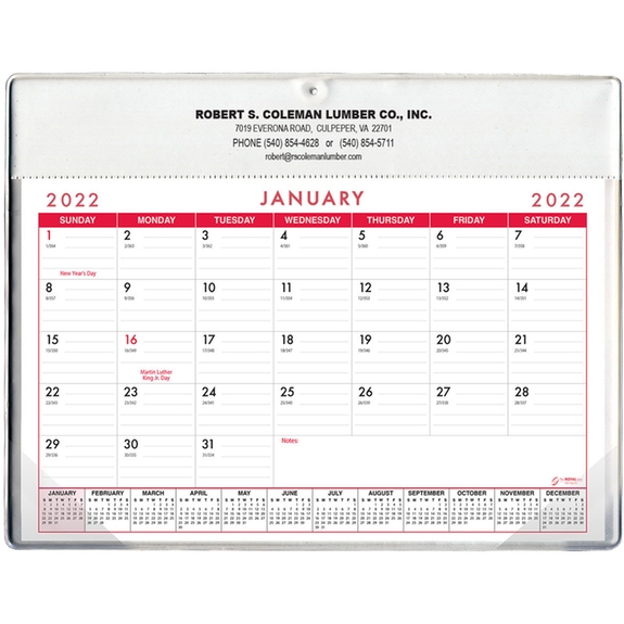 White Custom Desk Pad Calendar