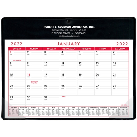 Black Custom Desk Pad Calendar