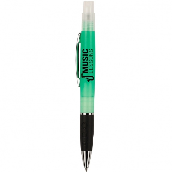 Green 2-in-1 Custom Pen w/ Hand Sanitizer