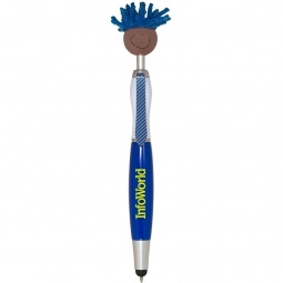 Promotional MopTopper Custom Stylus Pen w/ Screen Cleaner - African American with Logo
