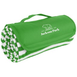 Green - Cabana Custom Embroidered Roll-Up Blanket