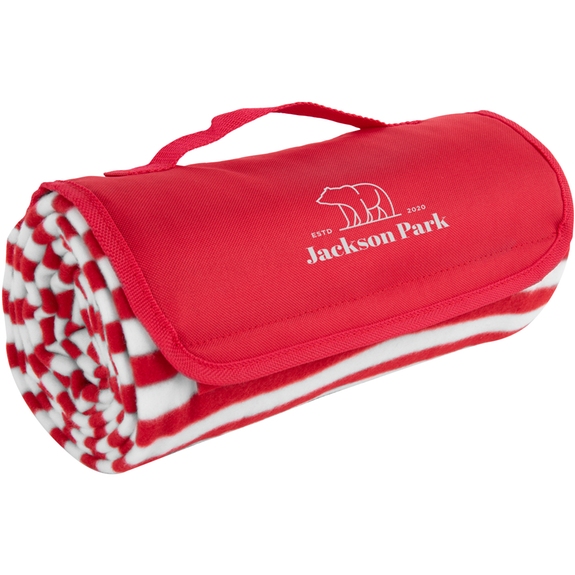 Red - Cabana Custom Embroidered Roll-Up Blanket