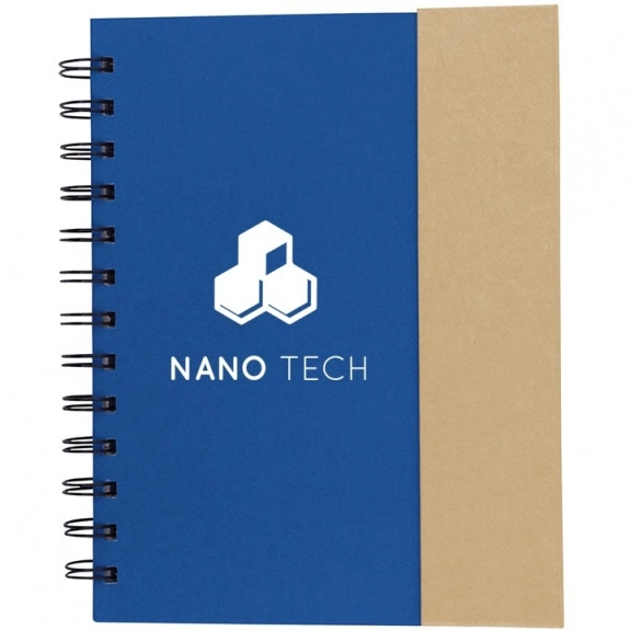 Natural/Blue Recycled Magnetic Custom Logo Journal Book